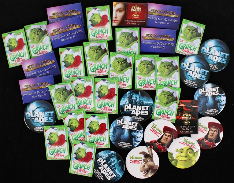 1990s-2000s Movie Pinback Buttons (Lot of 35)