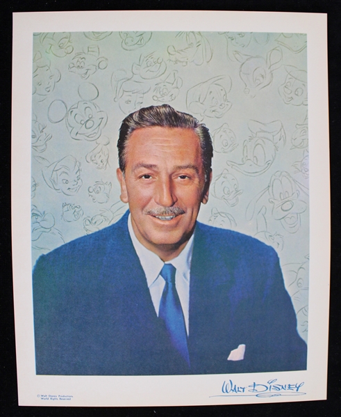 1960s Walt Disney Productions 8"x10" Walt Disney Print 