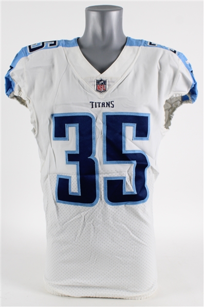 2017 Curtis Riley Tennessee Titans Signed Game Worn Road Jersey (MEARS LOA)