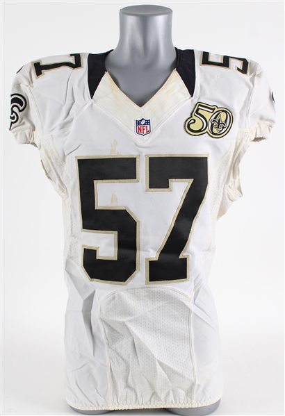 2016 Chris McCain New Orleans Saints Signed Game Worn Road Jersey (MEARS LOA)
