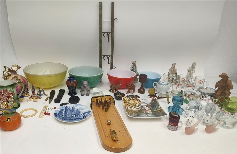 1960s-90s Pyrex Bowls, Glassware, Figurines (Lot of 45+)
