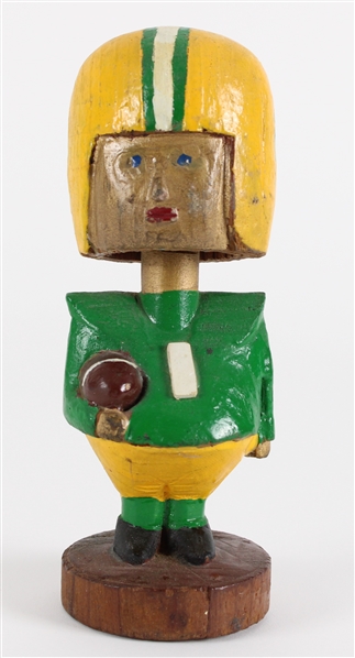 Vintage Green Bay Packers 7" Folk Art Bobblehead
