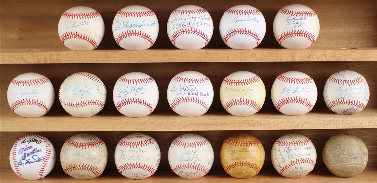 Vintage Signed Baseball Collection (Lot of 19)