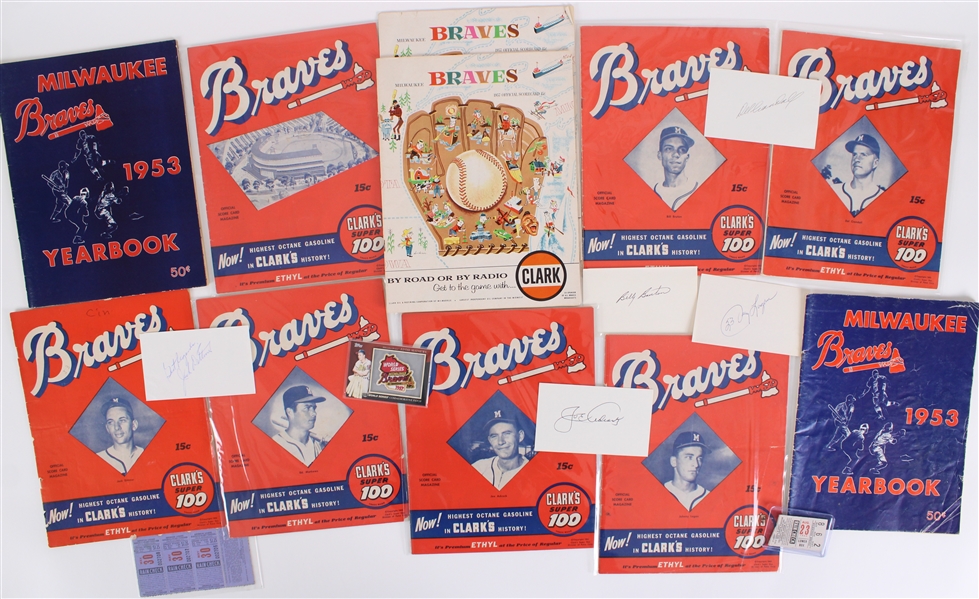 1950s Milwaukee Braves Yearbooks, Scorecards and more (Lot of 25+) 