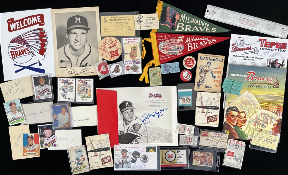 1950s Milwaukee Braves Yearbooks, Ticket Stubs and more (Lot of 50+) 