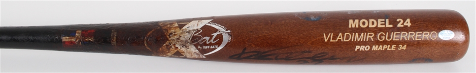 2004 Vladimir Guerrero Game Used Signed Bat (JSA) MEARS A10
