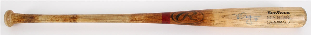 1999 Mark McGwire St Louis Cardinals Rawlings Professional Model Game Signed Bat (JSA) MEARS LOA