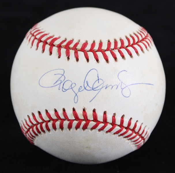 1984-94 Roger Clemens Boston Red Sox Signed OAL Brown Baseball (Upper Deck) 