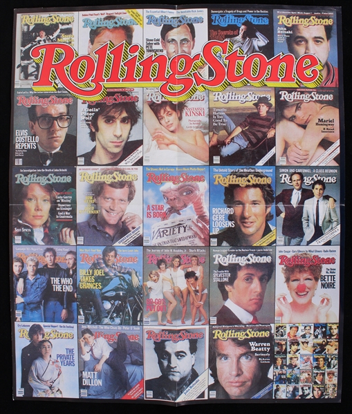 1980s Rolling Stone 17"x20" Poster 