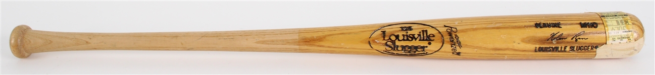 1986-88 Nolan Ryan Houston Astros Louisville Slugger Professional Model Bat w/ Ticket Stub Provenance (MEARS LOA)