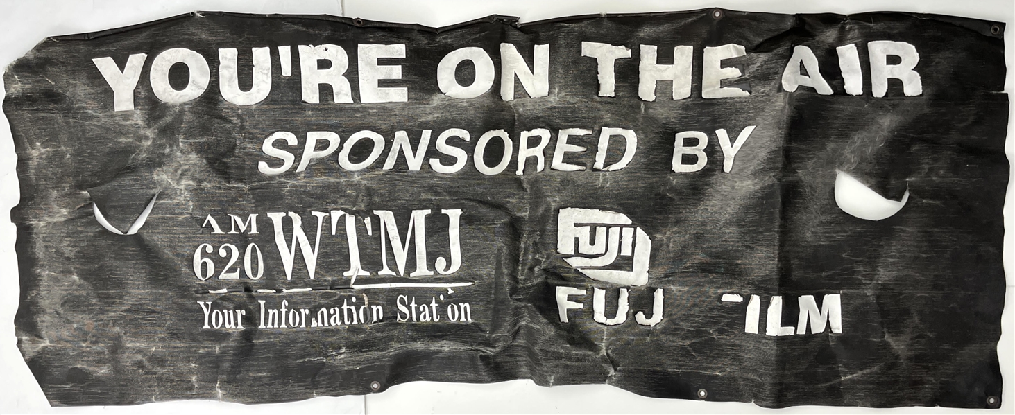 1983 Milwaukee County Stadium Youre on the Air 33"x83" WTMJ Banner