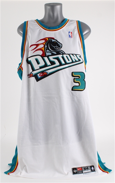2000-2001 Ben Wallace Detroit Pistons Home Jersey (MEARS A5) 