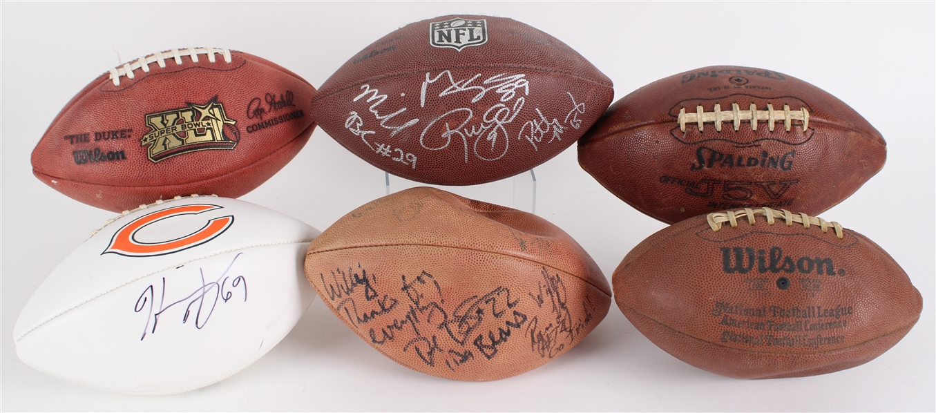 1990s Green Bay Packers, Chicago Bears & more Signed Footballs (Lot of 6)