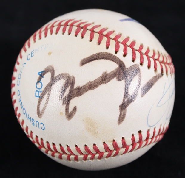 1984-94 Chicago Legends Michael Jordan Scottie Pippen Frank Thomas Signed OAL Brown Baseball (JSA)