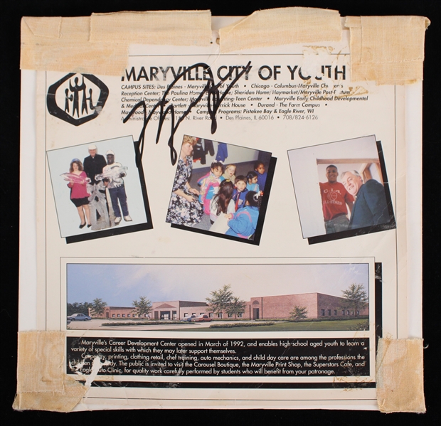 1990s Michael Jordan Chicago Bulls Signed 10"x10" Maryville City of Youth Advertisement (JSA) 