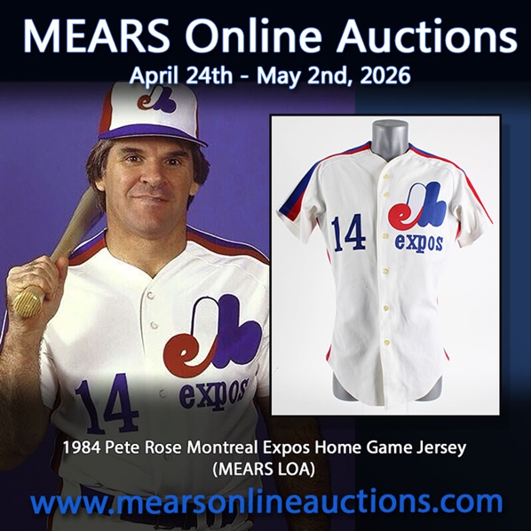 1984 Pete Rose Montreal Expos Home Game Jersey (MEARS LOA)