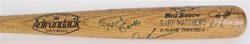 1970s Gary Mathews Chicago Cubs Adirondack Game Used Bat (MEARS A10) Signed by Ernie Banks Billy Williams Dave Kingman & more (MEARS A10 / JSA) 