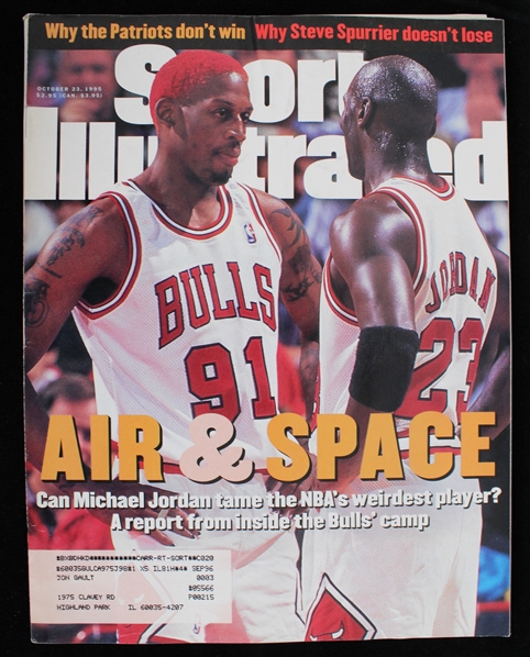 1995 Michael Jordan & Dennis Rodman "Air & Space" Sports Illustrated Magazine 