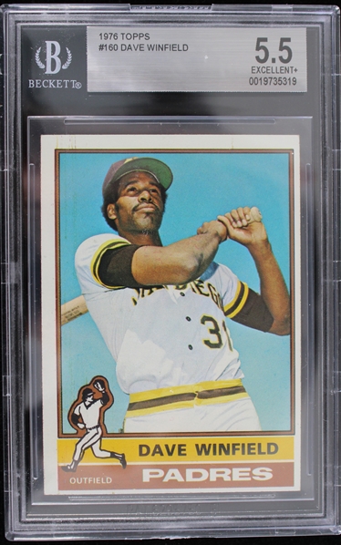1976 Dave Winfield San Diego Padres #160 Topps Slabbed Card (Beckett 5.5 EXCELLENT+) 