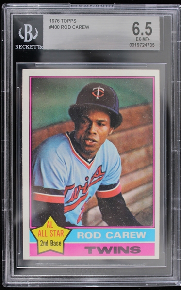 1976 Rod Carew MN Twins #400 Topps Slabbed Card (Beckett 6.5 EX-MT+)