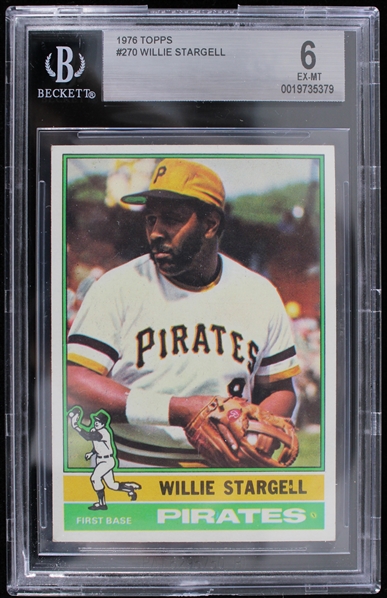 1976 Willie Stargell Pittsburgh Pirates #270 Topps Slabbed Card (Beckett 6 EX-MT) 