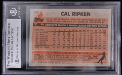 1983 Cal Ripken Baltimore Orioles #163 Topps Slabbed Card (Beckett 7 NEAR MINT) 