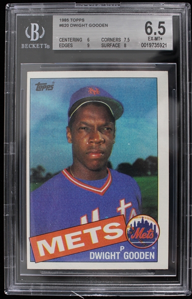 1985 Dwight Gooden NY Mets #620 Topps Slabbed Card (Beckett 6.5 EX-MT+)