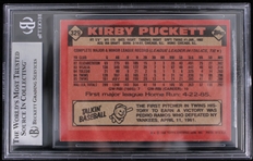 1986 Kirby Puckett MN Twins #329 Topps Slabbed Card (Beckett 5 EXCELLENT)