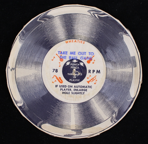 1954 Wheaties "Take Me Out To The Ball Game" 5" 78 RPM Cut Out 