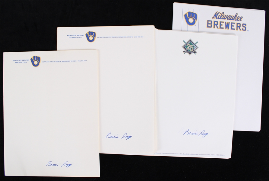 1980s Milwaukee Brewers Baseball Club Bernie Rupp Stationary (Lot of 50+)