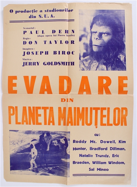 1971 Planet of the Apes Romanian 19"x27" Poster