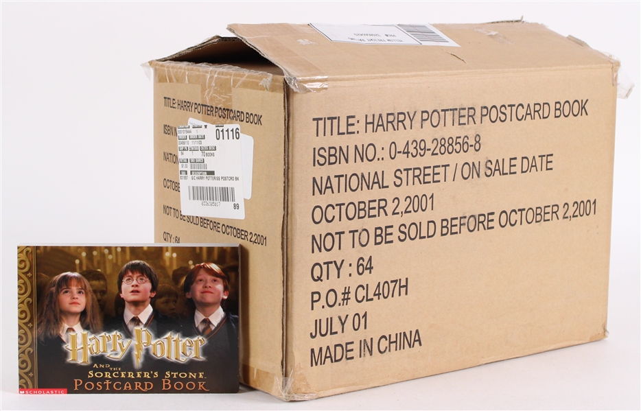2001 Harry Potter Postcard Books Opened 14"x9"x10" Case 