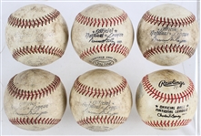 1960s-82 Official National League Game Used Baseballs - Lot of 6 w/ Five Warren Giles & One Charles Feeney (MEARS LOA)