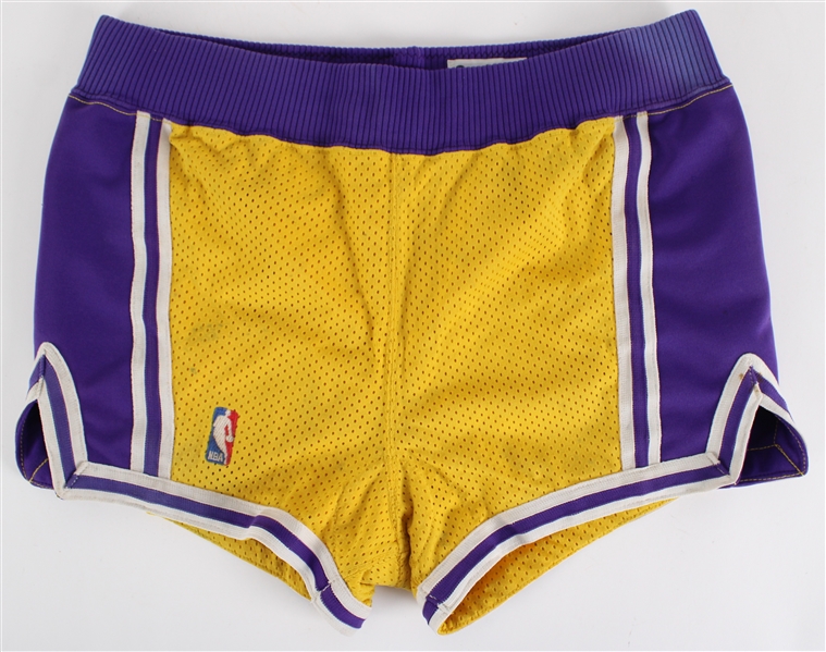 1980s Los Angeles Lakers Game Trunks w / #33 on waistband (MEARS LOA)