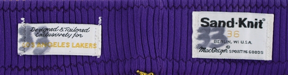 1980s Los Angeles Lakers Game Trunks w / #33 on waistband (MEARS LOA)