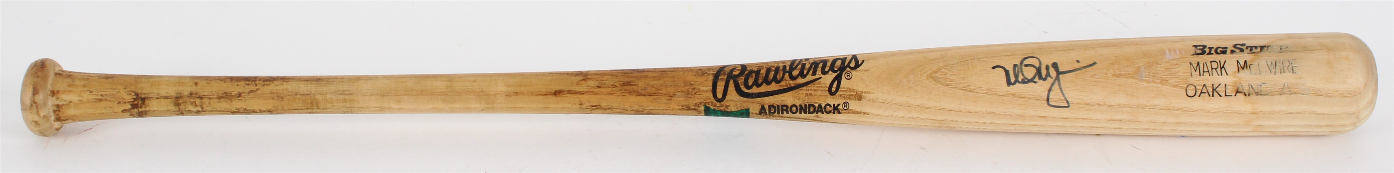 1993 Mark McGwire Oakland Athletics Signed Rawlings Adirondack Professional Model Bat *MEARS A5*