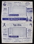 1948 & 1950 Milwaukee Brewers vs Indianapolis Borchert Field Scorecards (Lot of 2) 