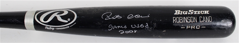2008 Robinson Cano New York Yankees Game Used Signed Rawlings Professional Model Bat (JSA)(PSA/DNA)