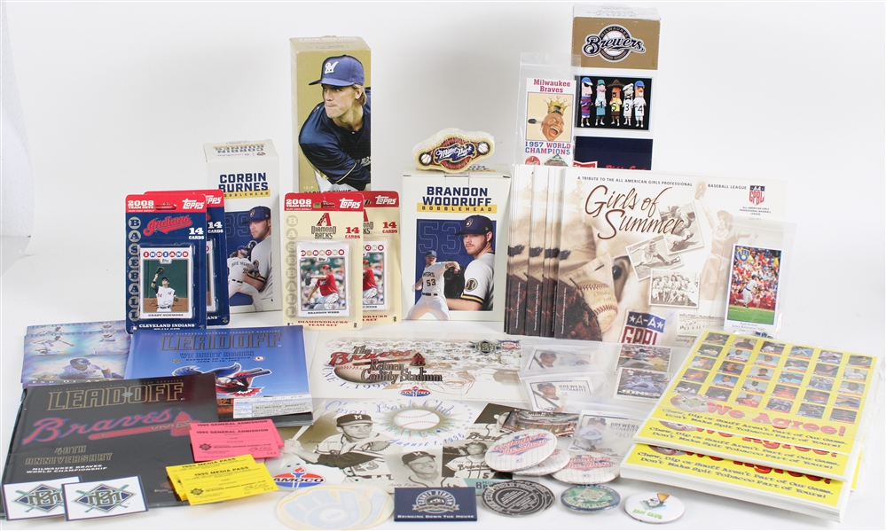 1990s-2000s Milwaukee Brewers Bobbleheads, Pinbacks, Magazines & more (Lot of 100+)