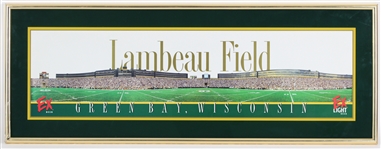 1996 Green Bay Packers 16"x43" Framed Lambeau Field Print w/ Season Schedule Mirror (Lot of 2)