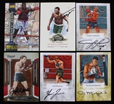 1990s-2000s Jake LaMotta, Larry Holmes & more Signed Boxing Champions Cards (Lot of 6)