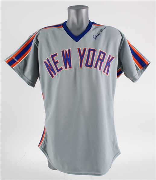 1988 Bob McClure New York Mets Signed Game Worn Road Jersey (JSA)(MEARS LOA)