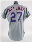 1988 Bob McClure New York Mets Signed Game Worn Road Jersey (JSA)(MEARS LOA)