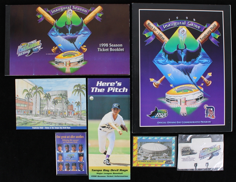 1998 Tampa Bay Devil Rays Inaugural Season Ticket Booklet, Roy Hallady Debut Wade Boggs 3000th Hit Full Ticket & more (Lot of 7)