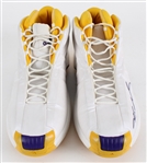 2002 Kobe Bryant Los Angeles Lakers Game Worn Shoes (MEARS LOA / Attributed to 5/5/2002 Playoff Game) 