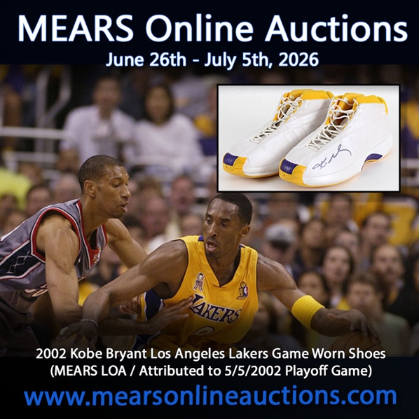 2002 Kobe Bryant Los Angeles Lakers Game Worn Shoes (MEARS LOA / Attributed to 5/5/2002 Playoff Game) 