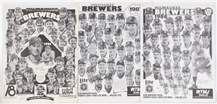 1980s Milwaukee Brewers 18"x23" Team Posters (Lot of 3) 