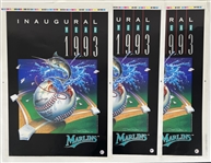 1993 Miami Marlins Inaugural Year 20"x28" Posters (Lot of 3)