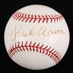 2000-14 Hank Aaron Milwaukee Braves Signed Selig Baseball (Bud Lea Collection) *JSA Full Letter* 