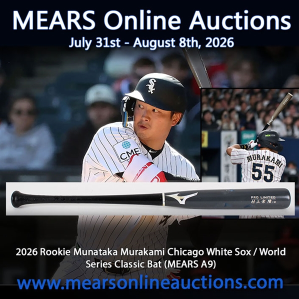 2026 Rookie Munataka Murakami Chicago White Sox / World Series Classic Bat (MEARS A9)